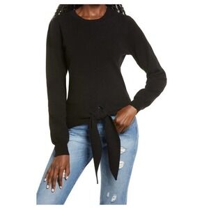 Wayf Milo Knot Sweater Black Crew Neck Long Sleeve Size Small